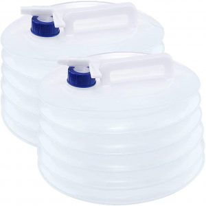 2 Stück 5L Faltbarer Plastik Wasserkanister Wasserbehälter, Transparent